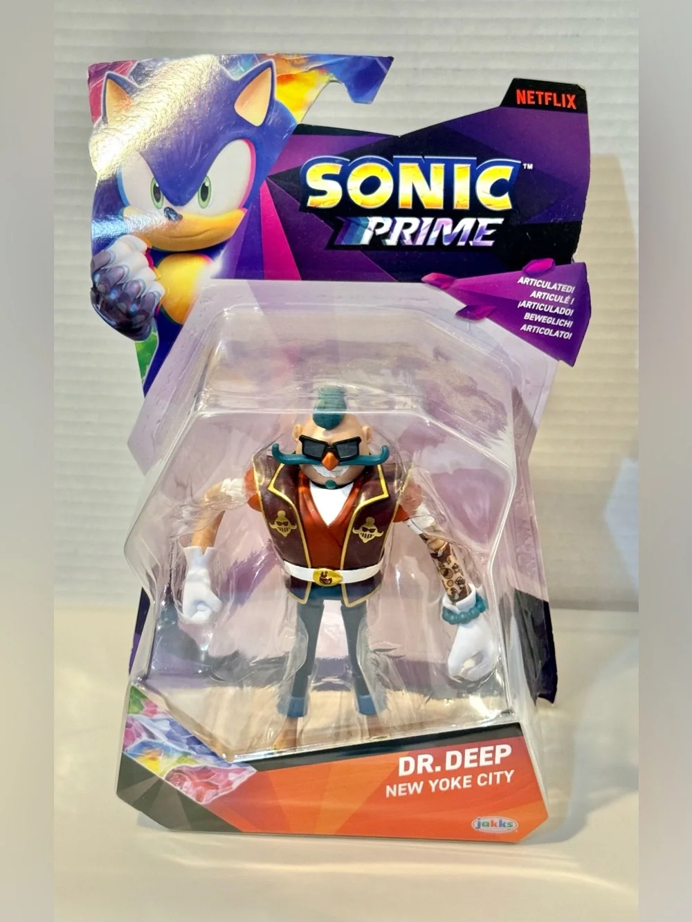 Sonic Prime Dr. Deep New Yoke City Action Figure Brand New